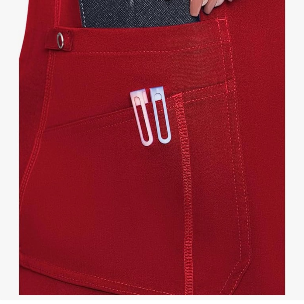 Med Couture TOUCH Red Short Sleeve V-Neck Top with matching pants - Picture 10 of 12
